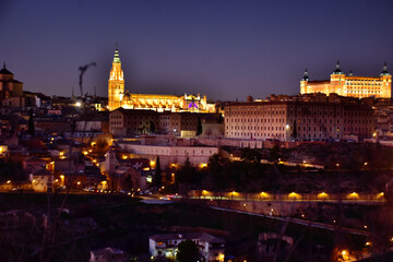 Vista nocturna de Toledo, Patrimonio de la humanidad, España