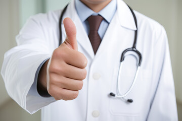 doctor showing thumbs up