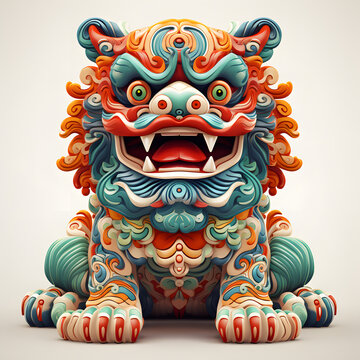a jade  green chinese lion 3d model
