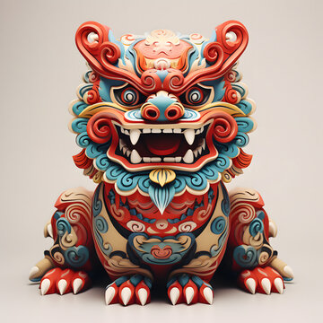 chinese lion 3d model