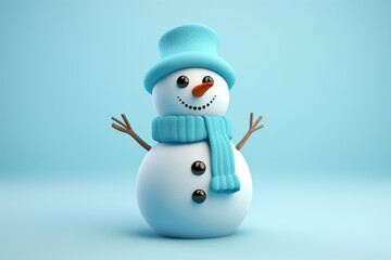 Blue Snowman 3d Element