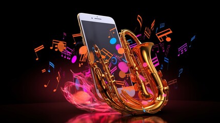 Harmonious Melodies: Immerse in the Soulful Jazz Music Collection with this Captivating Smartphone...