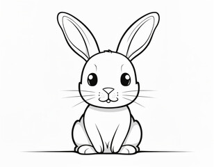cute bunny. cartoon coloring book pages
