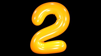 3D Render Balloon Number