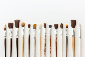 Paintbrush artist paintings background set painter art tool equipment brush craft creativity