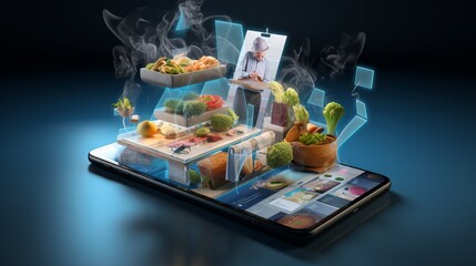 Obraz na płótnie Canvas Deliciously Digital: Unleash Your Inner Home Chef with this Mouthwatering Smartphone App!