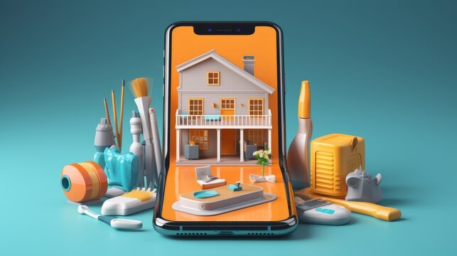 Effortless Home Management: Transform Your Space with a Tap - 3D App for Cleaners and Handymen on a Smartphone