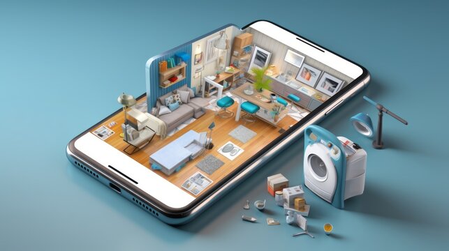 Effortless Home Management: Transform Your Space with a Tap - 3D App for Cleaners and Handymen on a Smartphone