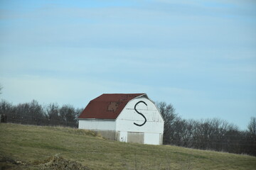Old Barn in a Farm Field