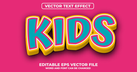 Kids vector text effect