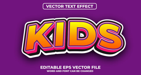 Kids vector text effect