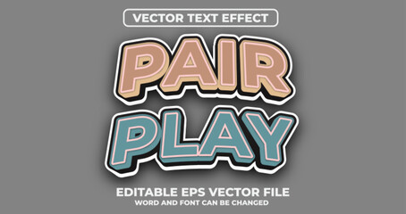 Pair play vector text effect