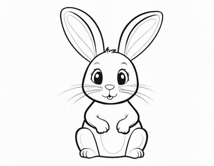 easter bunny rabbit - cartoon coloring book