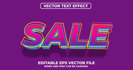 Sale vector text effect