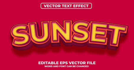 Sunset vector text effect