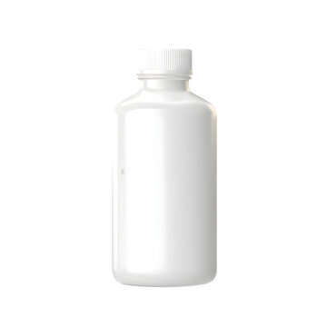 white plastic bottle isolated on transparent background