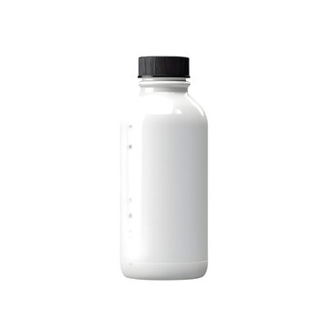 white plastic bottle isolated on transparent background