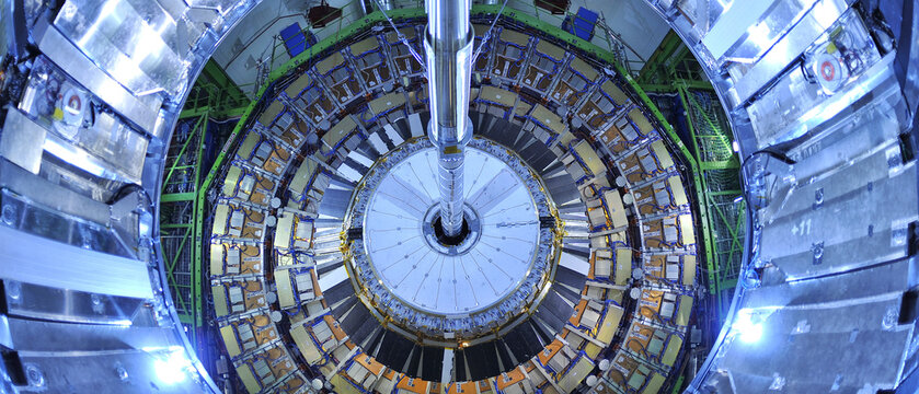 CERN the European Organization for Nuclear Research where the Higgs boson was detected in 2012 in the ATLAS and CMS experiments, conducted with the LHC accelerator