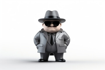Mafia Mascot 3D illustration white background
