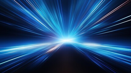 The speed line glows blue. Night city lighting with long exposure.Glossy graphics