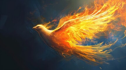 Graceful image of the Holy Spirit as a flame, symbolizing guidance and divine presence.