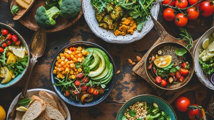 Healthy food alternatives with a variety of organic and plant-based dishes
