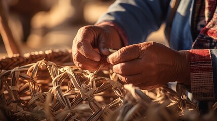 Artisanal Mastery: Exquisite Hands Weaving Timeless Wicker Baskets with Precision and Passion