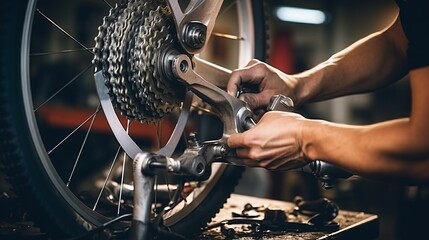 Reviving the Ride: Skilled Hands Restore Bicycle Chains with Precision in a Workshop