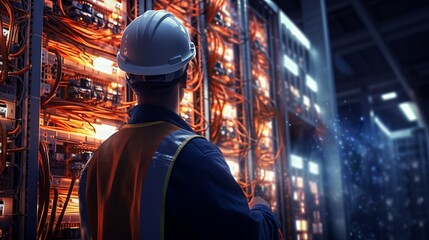 Powerful Precision: Expert Electrician Safeguards Mega Power Grid with Diligent Inspection