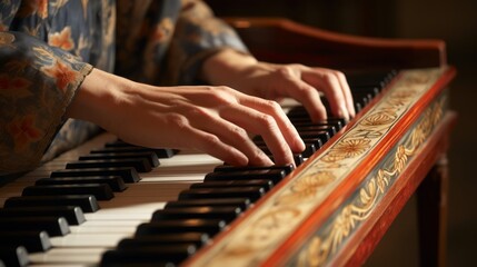 Harmony Unveiled: Masterful Hands Bring History to Life on the Harpsichord - obrazy, fototapety, plakaty
