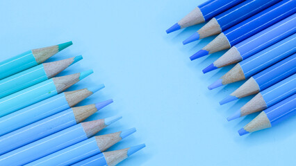 colored pencils, colors, blue, strong blue
