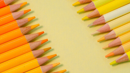 colored pencils, colors, yellow