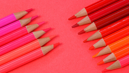 colored pencils, colors, red,