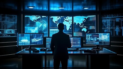 Digital Mastery: Empowering Insights in a Futuristic Control Room