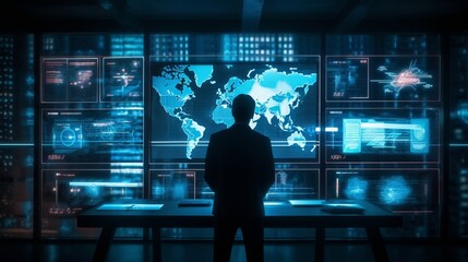 Digital Mastery: Empowering Insights in a Futuristic Control Room