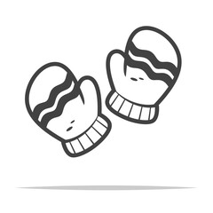 Mittens gloves icon transparent vector isolated