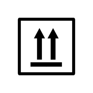 this way up icon upwork icon isolated on white and transparent background. delivery shipping icon label, package icon, cargo warning icon, logistic icon, black icon