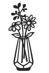Silhouette Pattern,vase with flowers.