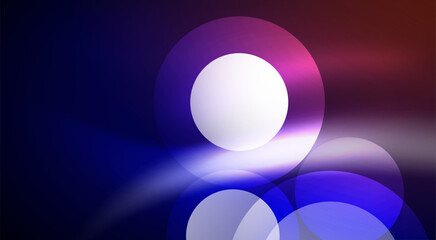Shiny Light Neon Bubble Circles. Vector illustration For Wallpaper, Banner, Background, Card, Book Illustration, landing page