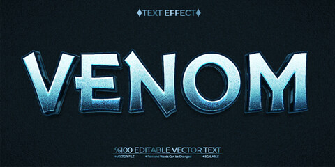 Blue Liquid Venom Editable Vector 3D Text Effect
