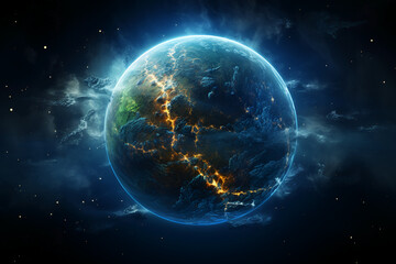 Fototapeta premium earth from space. AI generative