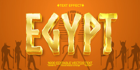 Gold Egypt Editable Vector 3D Text Effect