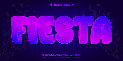 Purple and Pink Crome Fiesta Editable Vector 3D Text Effect