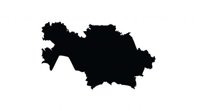 Animation forms a map of the country of Kazakhstan