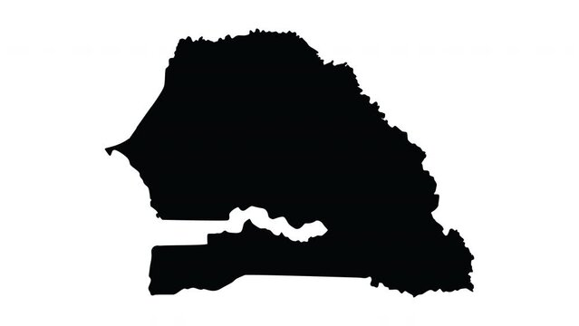animation forming a map of the country of Senegal
