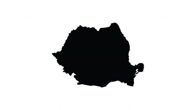Animation forms a map of the country of Romania