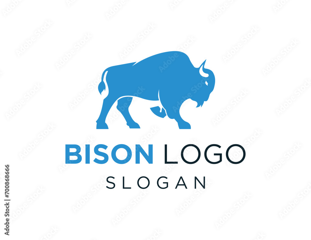 Poster the logo design is about bison and was created using the corel draw 2018 application with a white ba