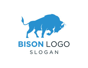 The logo design is about Bison and was created using the Corel Draw 2018 application with a white background.