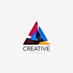 Obraz premium Triangle abstract logo, business emblem icon