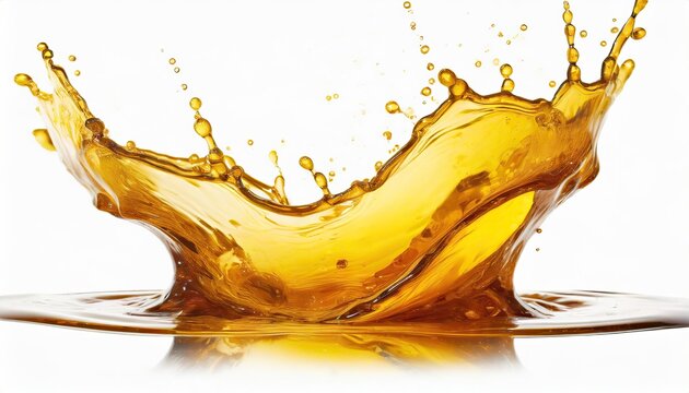 Splash of the oil at isolated white background.